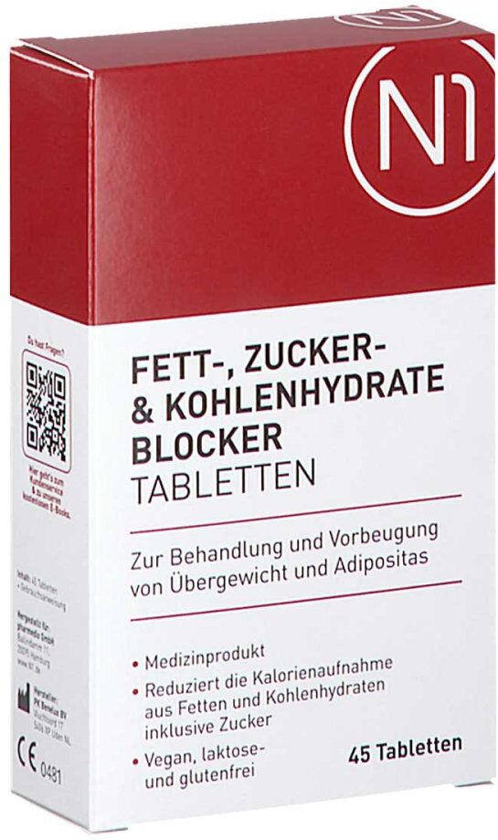 N1 Fett- Zucker- & Kohlenhydrate Blocker Tabletten