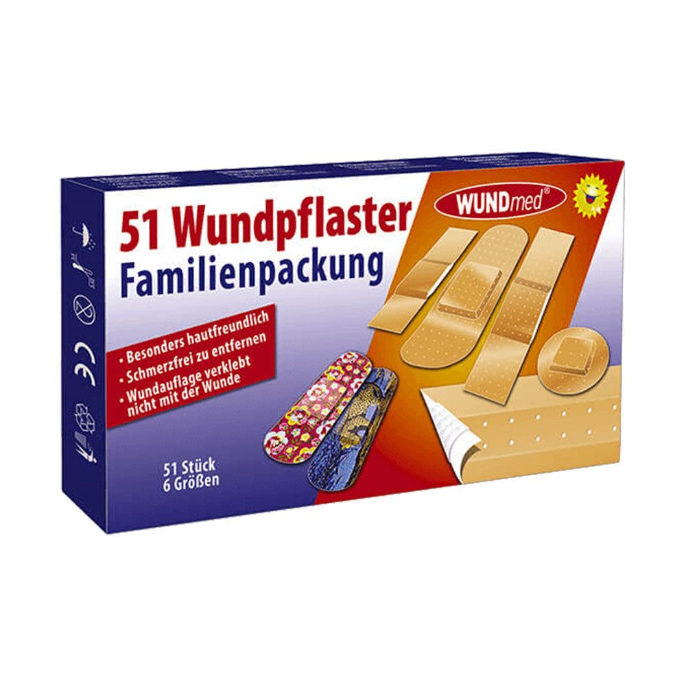 Wundpflaster Familienpackung 6 Größen 51 St Pflaster