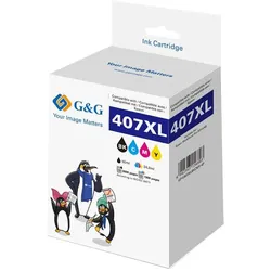 G&G, Druckerpatrone, Druckerpatrone Kompatibel GP-E407XLBKCMY-4P (BK)