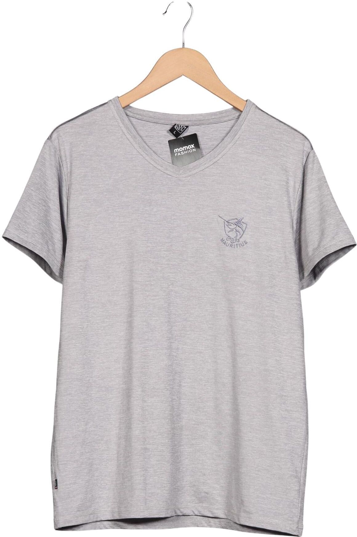 Mauritius Herren T-Shirt, Grau, Gr. L, Baumwolle / Synthetik - Second Hand