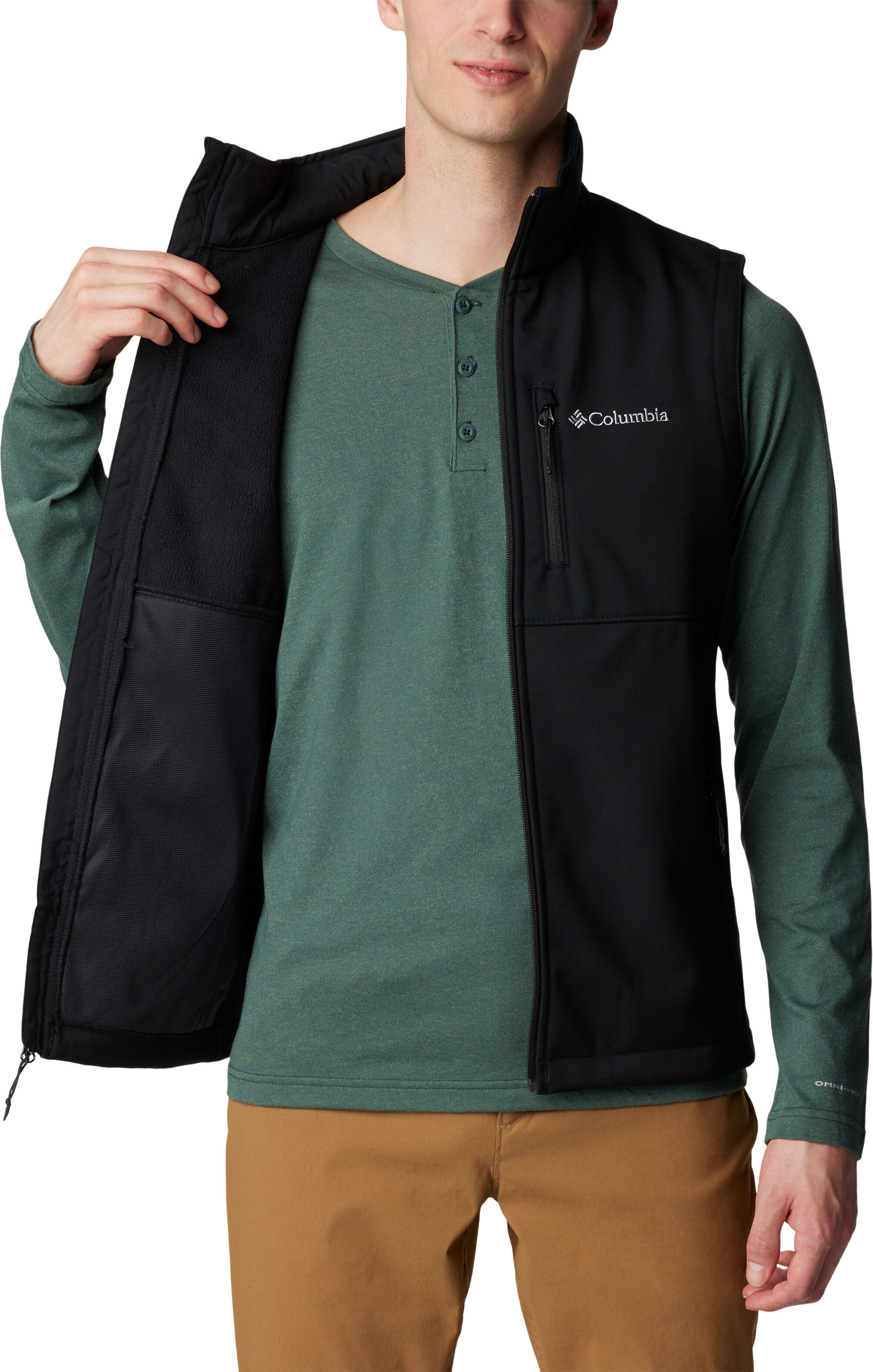 Softshellweste COLUMBIA, Herren, Gr. XL, schwarz, Obermaterial: 100% Polyester. Futter: 100% Polyester, Westen Softshellweste, Softshellweste, aus Polyester, mit Polyesterfutter schwarz XL