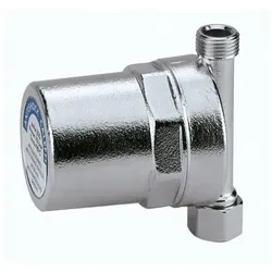 Caleffi Antishock Wasserschlagdämpfer 525130 Überwurfmutter 3/8" IG x 3/8" AG, Messing-Gehäuse, verchromt