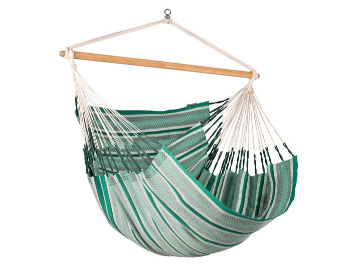 La Siesta Hängesessel Kingsize Cotton, Grün, Dunkelgrün, Holz, Bambus, 140x170x210 cm, Gartenmöbel, Gartenschaukeln, Hängesessel