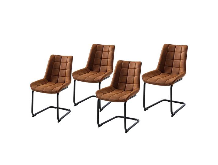 Freischwinger Kemmel 51 x 87 x 60cm Braun/Cognac 4er Set