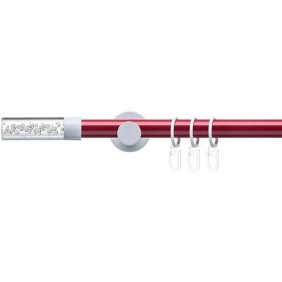 Gardinenstange LIEDECO "Fertigstilgarnitur 20 mm Power Celebration Zylinder Acryl" Gr. 2, rot (rot, weiß), L:200cm Ø:2mm, Eisen, Gardinenstangen, Gardinenstange Komplett, Farbkombination