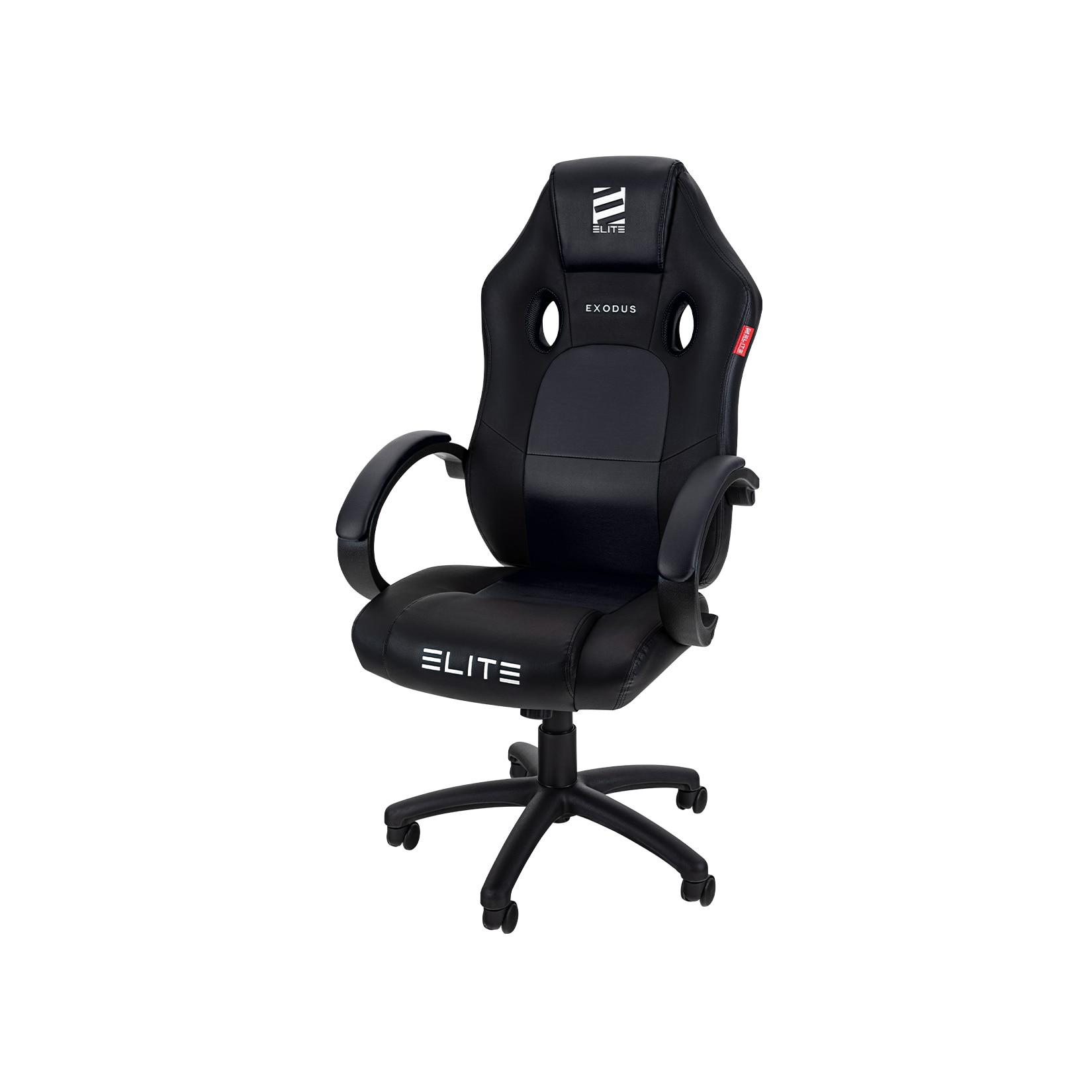 ELITE Gaming-Stuhl EXODUS, Memory-Schaum, extra hohe Rückenlehne, Wippmechanik, Armpolster, MG100 (Schwarz)