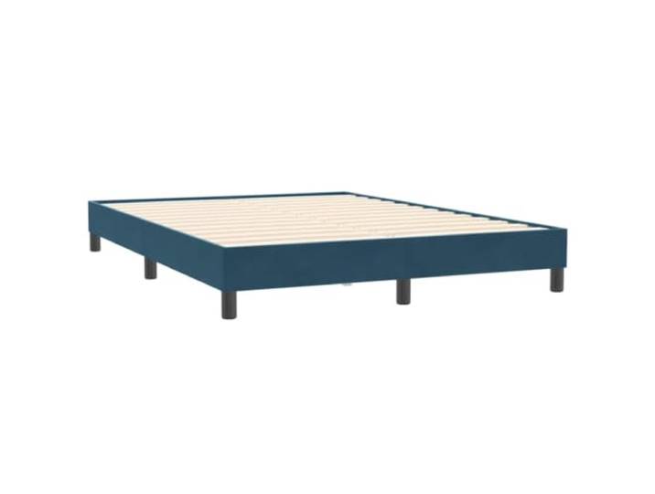 KTHLBRH Doppelbett dunkelblau 160 x 210 cm Samt Lattenrost inklusive, stabile Struktur, weicher Stoff, einfache Montage