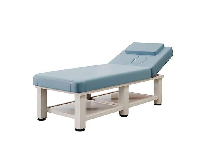 ZzZana Schwerlast Massageliege Salon-Tisch, Metallrahmen Massageliege Wimpern-Bett Gesichtsbehandlungsbett SPA-Bett Tattoo-Tisch, mit Verstellbarer Rückenlehne (Size : 185x70x60cm)