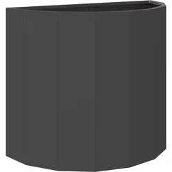 Helloshop26 - Moderner halbrunder Pflanzkübel für den Außenbereich 60 x 30 x 50 cm schwarze Stahlmetallic-Oberfläche