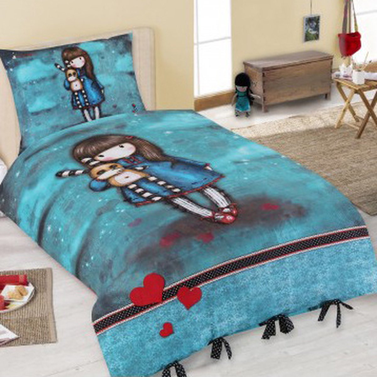 Santoro London Gorjuss Hash Little Bunny Dekbedovertrek - Eenpersoons - 140 x 200 cm