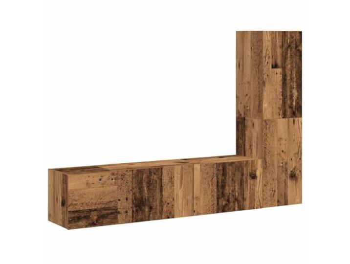 HEFZGDB TV Wandschrank Set 3 Stück Altholz Optik Holzwerkstoff Moderner Medienschränke mit Stauraum