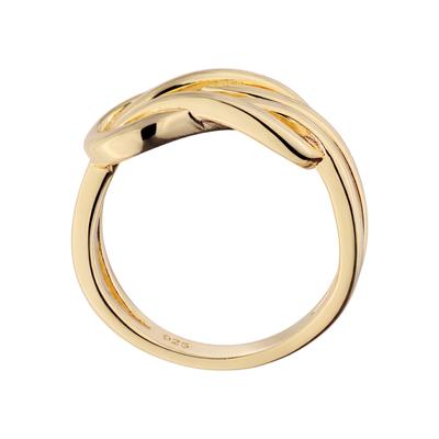 Fingerring JOBO "Ring Schlaufe verschlungen" Gr. 54, vergoldet, Fingerringe, Damen, 54, Silber 925 (Sterlingsilber), Fingerring, 925 Silber vergoldet