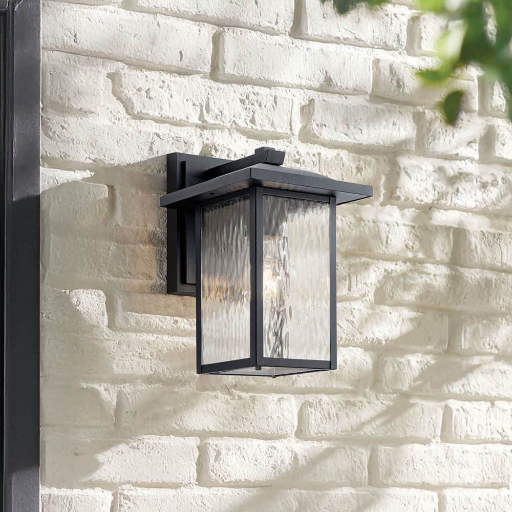 ELSTEAD LIGHTING Applique Murale extérieure Aluminium, Verre d"Eau transparent Noir 34x34x22cm