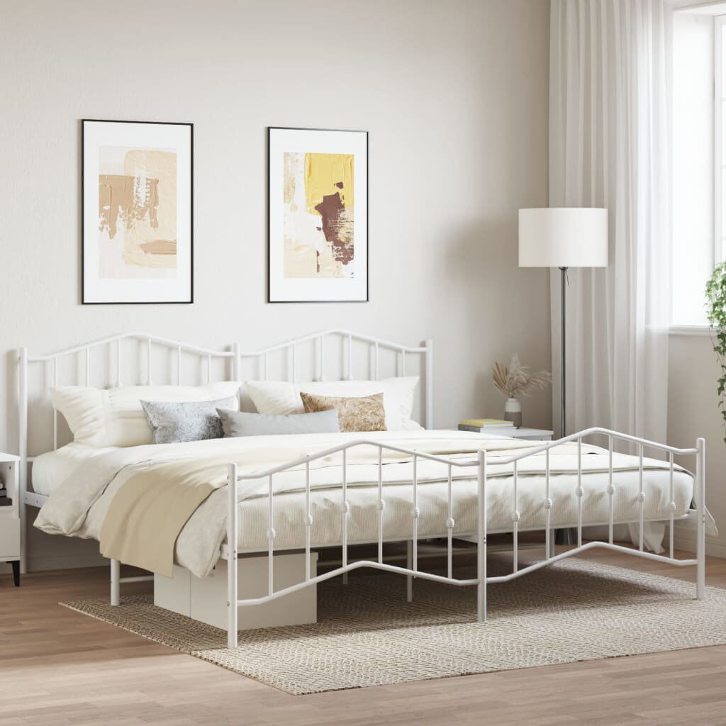 Brambly Cottage Afrin Metal Bed White Split King