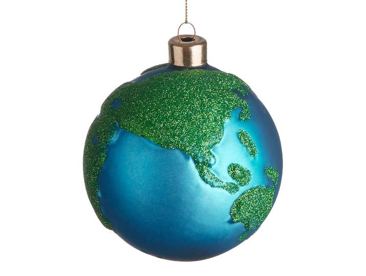 home24 Kerstbal Wereldbol Ø 10cm blauw/blauw/groen