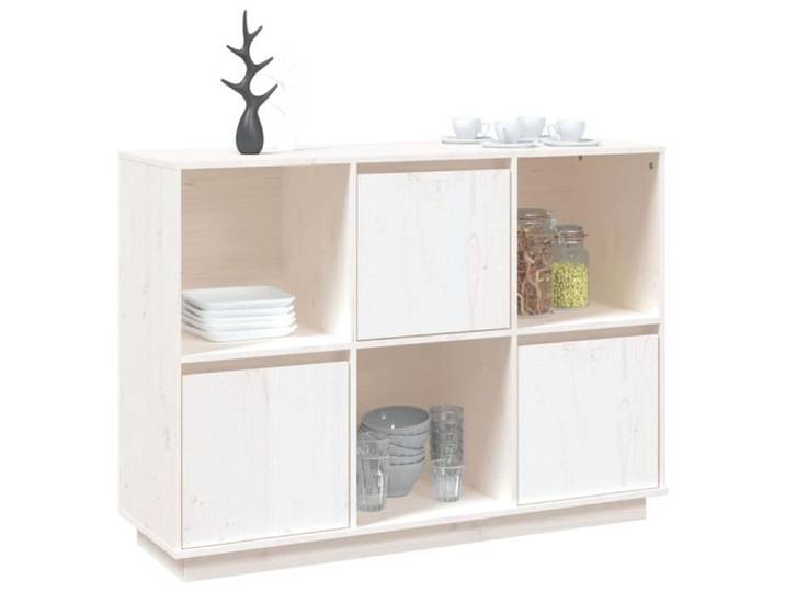 Buffet bas ZERONE - Bois massif - Blanc - Scandinave - Moderne