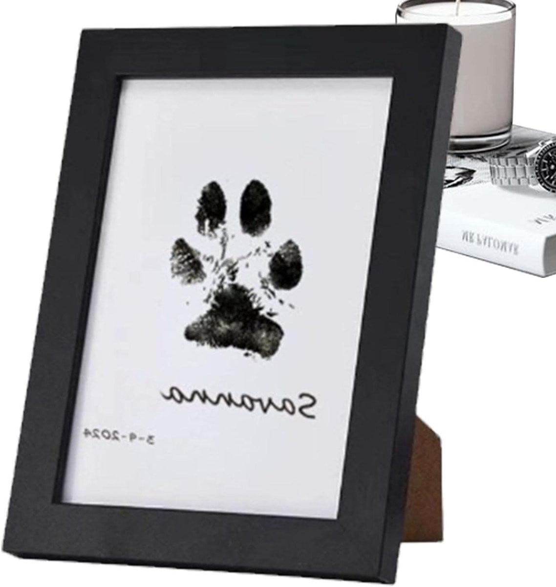 Fotolijst Pootafdruk Herinneringsset Huisdier Zwart - 15 x 11 cm