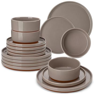 MALACASA LEAH Stoneware Dinnerware Set for Family Dining