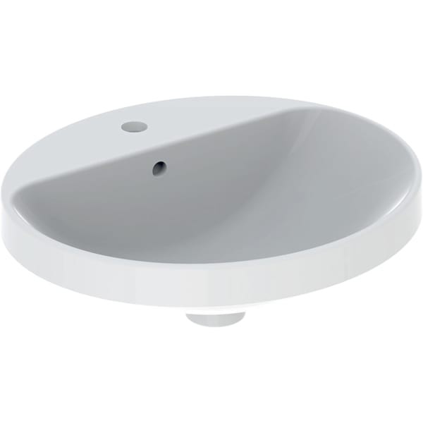 Geberit VariForm Einbauwaschtisch, oval mit Hahnlochbank, 50x40cm, mit Überlauf, 500713012 500713012