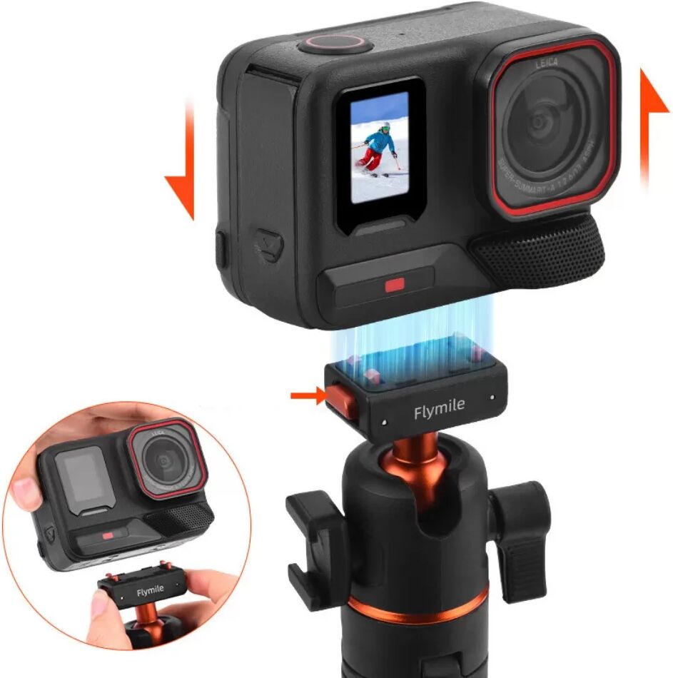 INF Trépied Monopode Selfie Magnétique à Dégagement Rapide - Mini Trépied Portable en ABS compatible avec Insta360 X5 et Ace