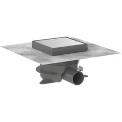 hansgrohe RainDrain Spot Plus Komplettset 150/150 Punktablauf, höhenverstellbarer Rahmen, rückseitig befliesbar, Edelstahl gebürstet, 56226800