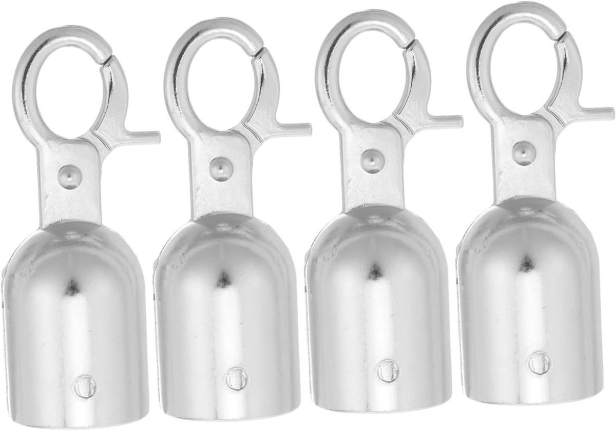 Touwhaak Eindkap Koordstopper Karabijnhaak Zilver Aluminiumlegering 7,6 cm