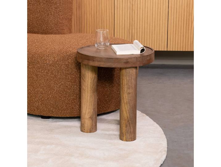 LABEL51 Bijzettafel Elly - Nature Smooth - Mangohout - 42 cm