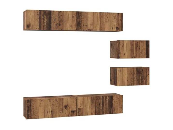 LMTYOENFG TV Lowboard Wandhängend 6-Teilig TV Schrank Altholz Optik Flexibles 6-teiliges Hängeschrank-Set aus Holzwerkstoff schafft Ordnung im Wohnzimmer und nutzt Wandflächen optimal.