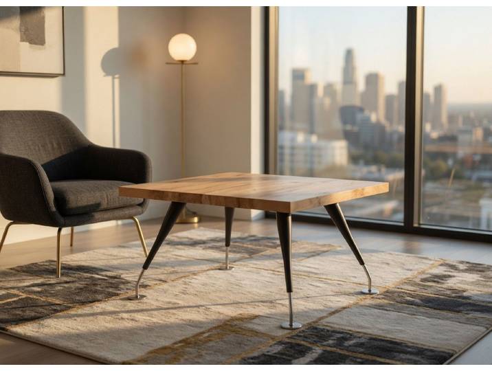 Xlmoebel Couchtisch Moderner Couchtisch aus Holz und Metall für stilvolles Wohnen, Made in Europa
