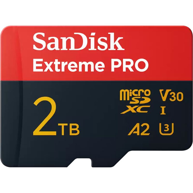 2TB SanDisk Extreme Pro - Flash-Speicherkarte (SD-Adapter inbegriffen) - A2 / Video Class V30 / UHS-I U3 - microSDXC UHS-I