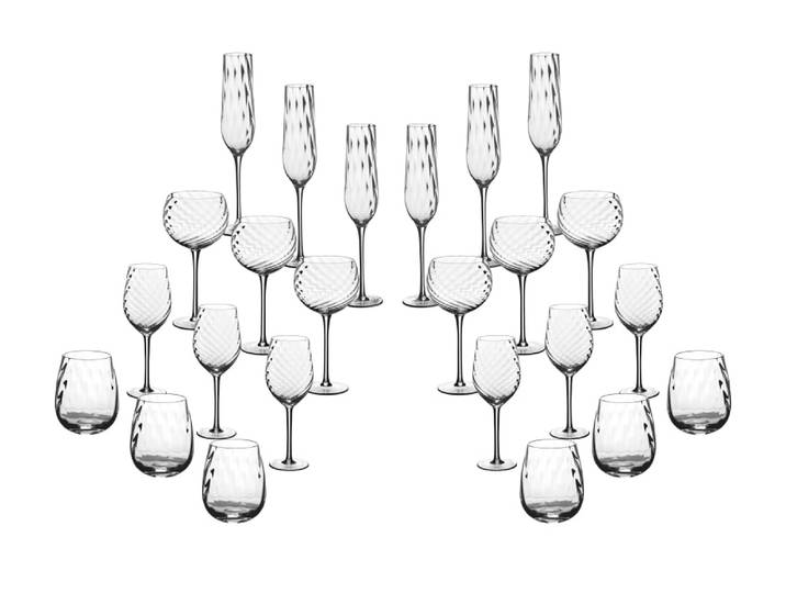 Lot de 24 verres en cristallin transparent