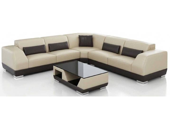 JVmoebel Ecksofa Modernes Ecksofa Beige L Form Wohnlandschaft Couchtisch Luxus Stil, 2 Teile, Special features