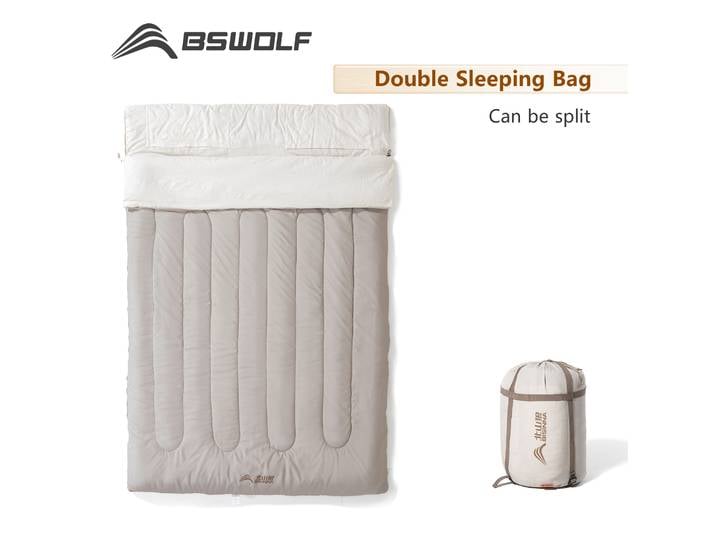 BSWolf Sac de couchage de camping pour 2 personnes Sac de couchage portable amovible pour voyage randonnée en plein air