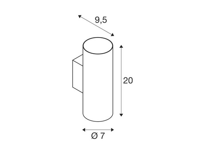 SLV Wandleuchte Asto Tube, dimmbar, schwarz, für Wohn- / Esszimmer, Aluminium, Modern, Wandlampe