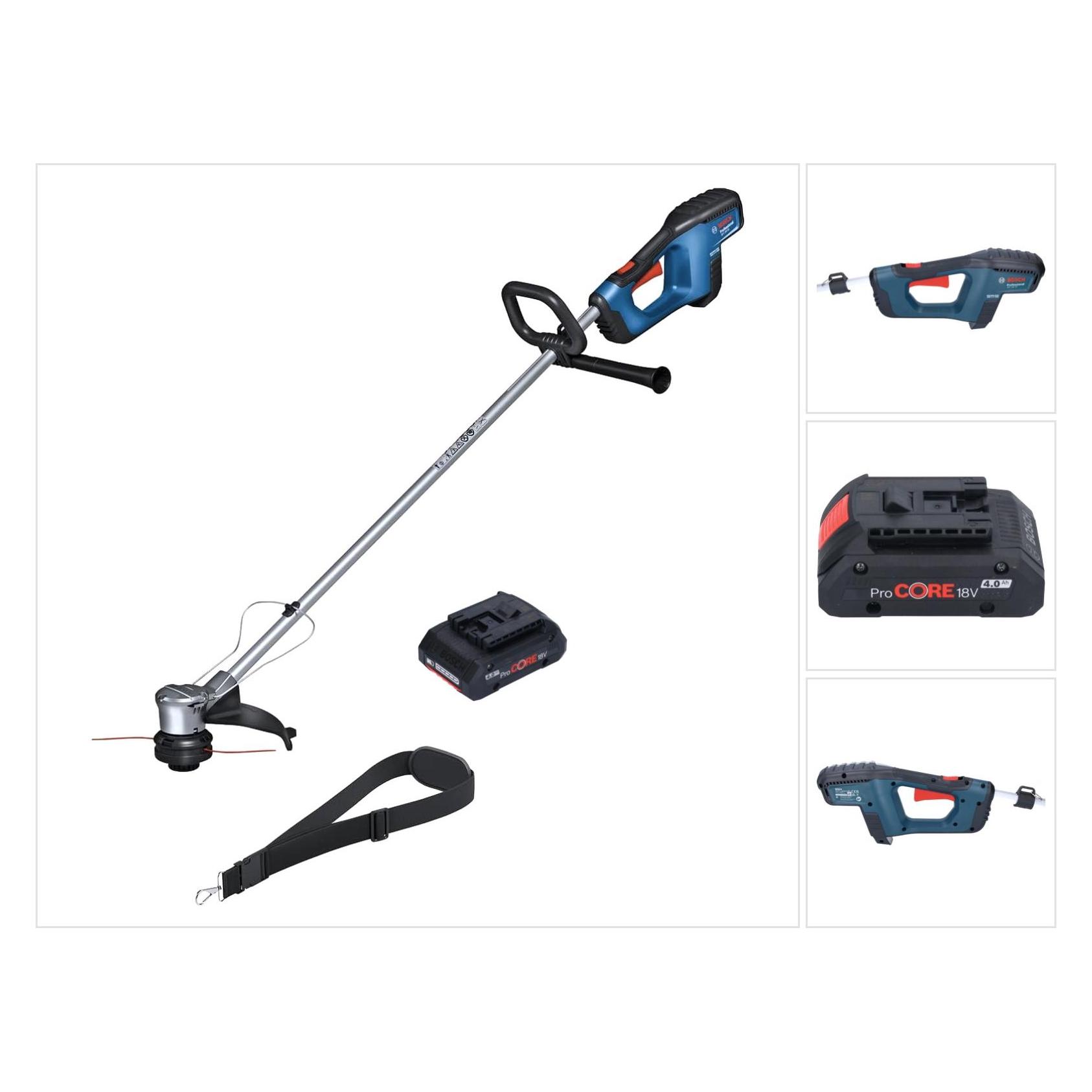 Bosch Professional GRT 18V-33 Professional Akku Rasentrimmer 18 V 330 mm Brushless + 1x ProCORE Akku 4,0 Ah - oh (Trimmfaden) (06008D0000)