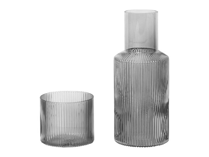 Ferm Living Set carafe Ripple small smoked grey
