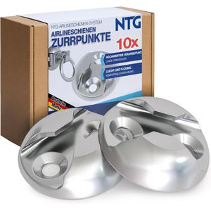 NTG Airlineschiene Zurrpunkt, Set, zum Schrauben, 10 Stück, Aluminium, silber, rund