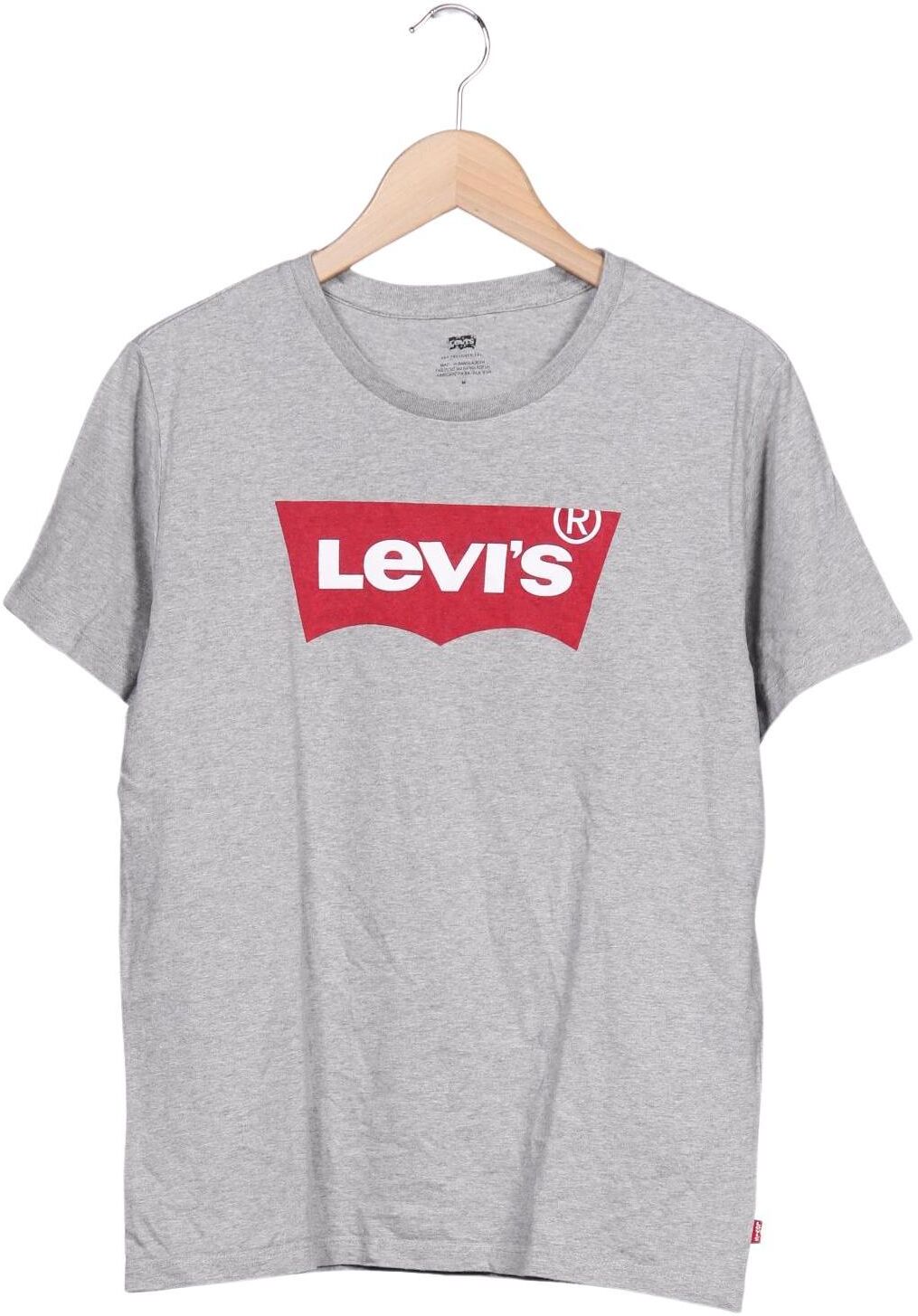Levis Herren T-Shirt, Grau, Gr. M, Baumwolle - Second Hand