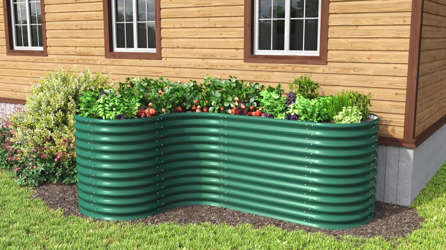 Vitavia Erweiterung Curve zu Hochbeet 858 80 x 86 cm seegras