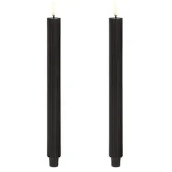 Uyuni Piffany LED Stabkerze 2er-Set - schwarz