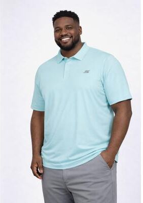 Men's Big & Tall Skechers® Go Dri® All Day Polo by Skechers in Yuka Aqua Fire (Size XL)