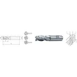 ELMAG HSS Co8-Schaftfräser DIN 844 - 72420