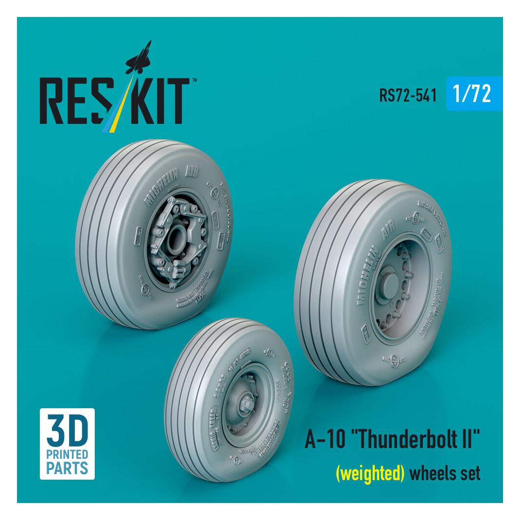 ResKit A-10 Thunderbolt II (weighted) wheels set (3D Printed) (RS72-0541)