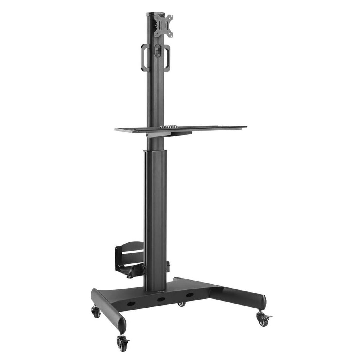 ACT Mobile Workstation for a single monitor, with CPU mount, keyboard and mouse tray (8 kg, 10" - 32") (AC8374)