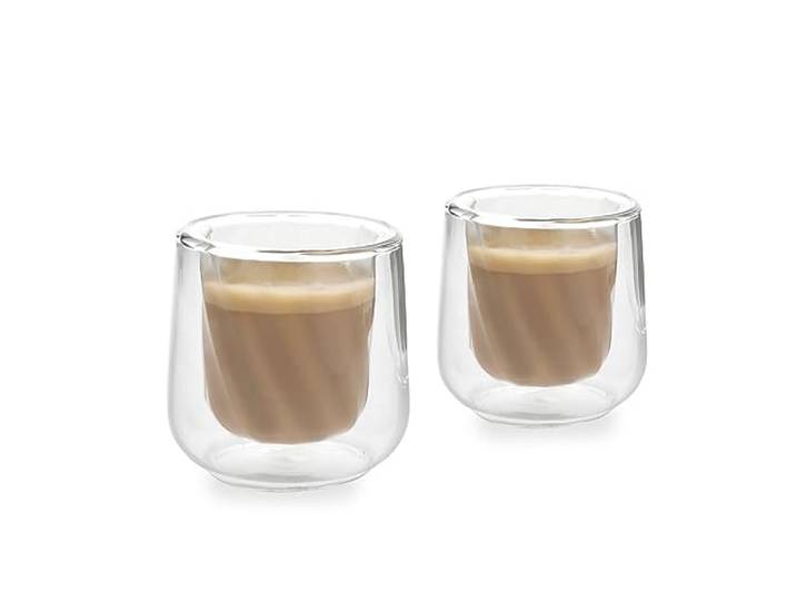 La Cafetière 2st Siena Dubbelwandige Cortado Glazen Set, 135ml Geïsoleerde Koffiekopjes voor Barista Cortado, Stapelbaar en Lichtgewicht