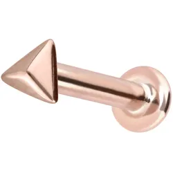 14 Karat Gold Labret mit Innengewinde PYRAMIDE