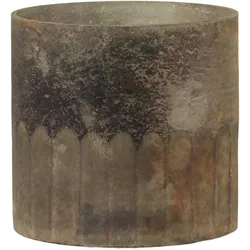 Chic Antique Hurricane Windlicht Rustic, Ø10 x H9,5 cm, antik mokka
