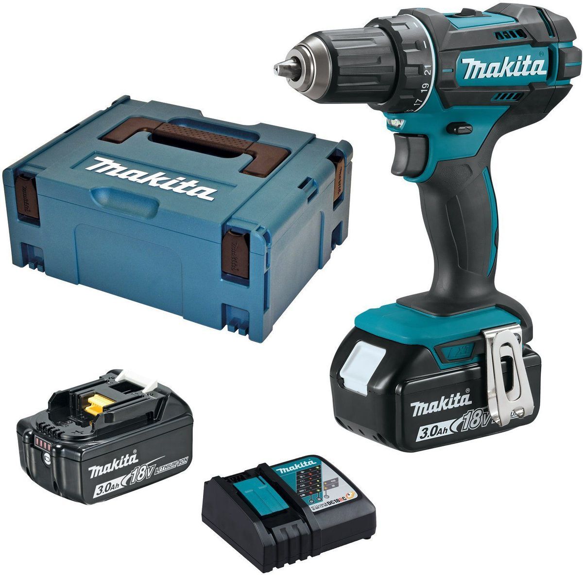 Makita Trapano avvitatore a batteria 18 Volt 3,0 Ah DDF482RFJ