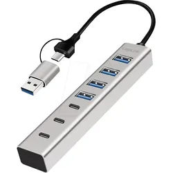 LOGILINK UA0442 - USB 3.0 Hub, 4x USB-A, 3x USB-C