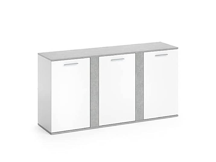Vicco Kommode Novelli , Beton 40 x 80 cm mit Türen, geeignet zur Aufbewahrung von Kleidung und Haushaltsgegenständen